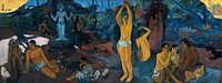 Paul Gauguin's Where Do We Come From? What Are We? Where Are We Going? (1897) famous painting. Original from Wikimedia Commons. Digitally enhanced by rawpixel.