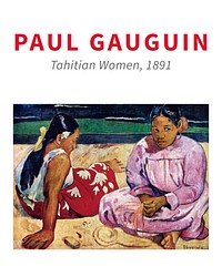 Paul Gauguin poster, famous painting Tahitian on the Beach wall art decor