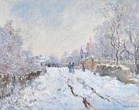 Claude Monet's Snow at Argenteuil (1874&ndash;1875) famous painting. Original from Wikimedia Commons. Digitally enhanced by rawpixel.