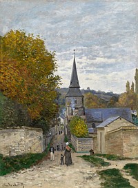 Claude Monet's Street in Sainte-Adresse (1867) famous painting. Original from the Sterling and Francine Clark Art Institute. Digitally enhanced by rawpixel.
