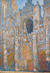 Claude Monet's Rouen Cathedral, the Fa&ccedil;ade in Sunlight (ca. 1892&ndash;1894) famous painting. Original from the Sterling and Francine Clark Art Institute. Digitally enhanced by rawpixel.