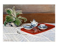 Claude Monet art print, famous painting Still Life, Tea Service wall art decor