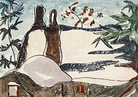 Arthur Dove's Snowy Rooftops and Trees (1935) famous painting. Original from the MET Museum. Digitally enhanced by rawpixel.