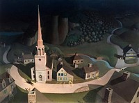 Grant Wood's The Midnight Ride of Paul Revere (1931) famous painting. Original from Wikimedia Commons. Digitally enhanced by rawpixel.