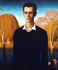Grant Wood's Arnold Comes of Age (1930) famous painting. Original from Wikimedia Commons. Digitally enhanced by rawpixel.