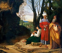 Giorgione's Three Philosophers (1508-1509) famous painting. Original from the National Gallery of Art. Digitally enhanced by rawpixel.