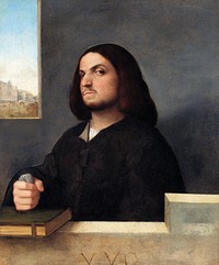 Giorgione's Portrait of a Venetian Gentleman (1510-1515) famous painting. Original from the National Gallery of Art. Digitally enhanced by rawpixel.