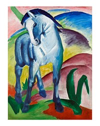 Blue horse art print by Franz Marc, vintag expressionism painting