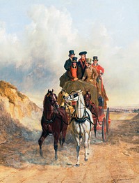 The Royal Mail Coach on the Road (1841) painting in high resolution by John Frederick Herring. Original from Yale University Art Gallery. Digitally enhanced by rawpixel.