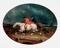 Returning from the Hunt (1855) painting in high resolution by John Frederick Herring. Original from Yale University Art Gallery. Digitally enhanced by rawpixel.