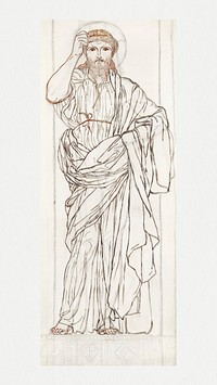 Full Length Figure of Christ (1850) drawing in high resolution by Albert Joseph Moore. Original from Birmingham Museum and Art Gallery. Digitally enhanced by rawpixel.