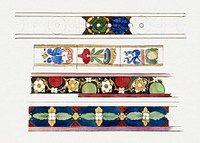 Prosper Lafaye's Dessin de vitrail: bordure &agrave; petites rosaces (1845-1875) famous painting. Original from The Public Institution Paris Mus&eacute;es. Digitally enhanced by rawpixel.