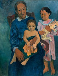 Polynesian Woman with Children (1901) by Paul Gauguin. Original from The Art Institute of Chicago. Digitally enhanced by rawpixel.