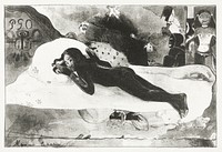 Lying Girl and Spirits of the Deceased (1893-1894) by <a href="https://www.rawpixel.com/search/paul%20gauguin?sort=curated&amp;type=all&amp;page=1">Paul Gauguin</a>. Original from The Rijksmuseum. Digitally enhanced by rawpixel.