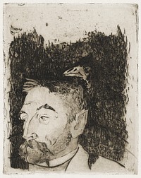 Portrait of St&eacute;phane Mallarm&eacute; (ca. 1890) by <a href="https://www.rawpixel.com/search/paul%20gauguin?sort=curated&amp;type=all&amp;page=1">Paul Gauguin</a>. Original from The Rijksmuseum. Digitally enhanced by rawpixel.