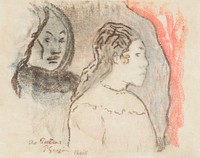 Study of Tahitian Heads (ca. 1898) by <a href="https://www.rawpixel.com/search/paul%20gauguin?sort=curated&amp;type=all&amp;page=1">Paul Gauguin</a>. Original from The Art Institute of Chicago. Digitally enhanced by rawpixel.