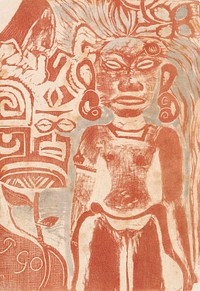 Tahitian Idol&ndash;the Goddess Hina (ca. 1894&ndash;1895) by <a href="https://www.rawpixel.com/search/paul%20gauguin?sort=curated&amp;type=all&amp;page=1">Paul Gauguin</a>. Original from The Art Institute of Chicago. Digitally enhanced by rawpixel.