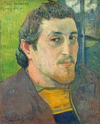Self-Portrait Dedicated to Carri&egrave;re (1888) by <a href="https://www.rawpixel.com/search/paul%20gauguin?sort=curated&amp;type=all&amp;page=1">Paul Gauguin</a>. Original from The National Gallery of Art. Digitally enhanced by rawpixel.