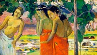 Three Tahitian Women (1896) by <a href="https://www.rawpixel.com/search/paul%20gauguin?sort=curated&amp;type=all&amp;page=1">Paul Gauguin</a>. Original from The MET Museum. Digitally enhanced by rawpixel.
