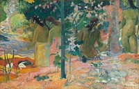 The Bathers (1897) by <a href="https://www.rawpixel.com/search/paul%20gauguin?sort=curated&amp;type=all&amp;page=1">Paul Gauguin</a>. Original from The National Gallery of Art. Digitally enhanced by rawpixel.