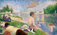 Georges Seurat's Final Study for &ldquo;Bathers at Asni&egrave;res&rdquo; (1883). Original from The Art Institute of Chicago. Digitally enhanced by rawpixel.