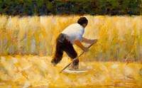 The Mower (ca. 1881&ndash;1882) by <a href="https://www.rawpixel.com/search/Georges%20Seurat?sort=curated&amp;type=all&amp;page=1">Georges Seurat</a>. Original from The MET Museum. Digitally enhanced by rawpixel.