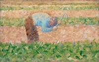 Man with a Hoe (1882) by Georges Seurat. Original from The National Gallery of Art. Digitally enhanced by rawpixel.