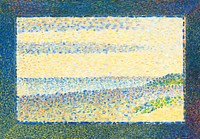Seascape (Gravelines) (1890) by <a href="https://www.rawpixel.com/search/Georges%20Seurat?sort=curated&amp;type=all&amp;page=1">Georges Seurat</a>. Original from The National Gallery of Art. Digitally enhanced by rawpixel.