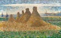 Haystacks (ca. 1882) by Georges Seurat. Original from The National Gallery of Art. Digitally enhanced by rawpixel.