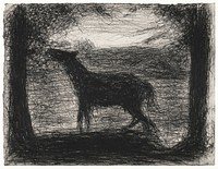 Foal, Le Poulain (ca. 1882&ndash;1883) by by <a href="https://www.rawpixel.com/search/Georges%20Seurat?sort=curated&amp;type=all&amp;page=1">Georges Seurat</a>. Original from The MET Museum. Digitally enhanced by rawpixel.