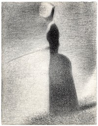 A Woman Fishing (1884) by Georges Seurat. Original from The MET Museum. Digitally enhanced by rawpixel.