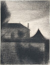 House at Dusk (La Cit&eacute;) (1886) by <a href="https://www.rawpixel.com/search/Georges%20Seurat?sort=curated&amp;type=all&amp;page=1">Georges Seurat</a>. Original from The MET Museum. Digitally enhanced by rawpixel.