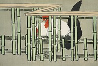 Roosters from Momoyogusa&ndash;Flowers of a Hundred Generations (ca. 1909&ndash;1910) by <a href="https://www.rawpixel.com/search/Kamisaka%20Sekka?sort=curated&amp;type=all&amp;page=1">Kamisaka Sekka</a>. Original from the The New York Public Library. Digitally enhanced by rawpixel.