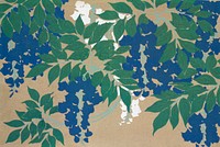 Wisteria from Momoyogusa&ndash;Flowers of a Hundred Generations (1909) by <a href="https://www.rawpixel.com/search/Kamisaka%20Sekka?sort=curated&amp;type=all&amp;page=1">Kamisaka Sekka</a>. Original from the The New York Public Library. Digitally enhanced by rawpixel.