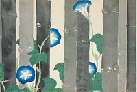Morning glories from Momoyogusa&ndash;Flowers of a Hundred Generations (1909) by <a href="https://www.rawpixel.com/search/Kamisaka%20Sekka?sort=curated&amp;type=all&amp;page=1">Kamisaka Sekka</a>. Original from the The New York Public Library. Digitally enhanced by rawpixel.