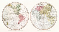 New World, or, Western Hemisphere; Old World, or Eastern Hemisphere (1790) by William Faden. Original From The New York Public Library. Digitally enhanced by rawpixel.