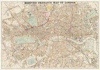 Reduced ordnance map of London (1879) by J. Whitbread. Original from The Beinecke Rare Book & Manuscript Library. Digitally enhanced by rawpixel.