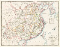 Map of China (1848) by James Wyld. Original from The Beinecke Rare Book &amp; Manuscript Library. Digitally enhanced by rawpixel.