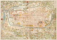 Map of Kyoto (1863) by Takebara Kahei. Original from The Beinecke Rare Book &amp; Manuscript Library. Digitally enhanced by rawpixel.