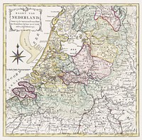 Kaart van Nederland met de marsroutes van het Franse leger (1792) by Cornelis van Baarsel. Original from The Rijksmuseum. Digitally enhanced by rawpixel.