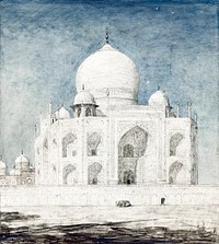 De Taj Mahal (1898) drawing in high resolution by Marius Bauer. Original from The Rijksmuseum. Digitally enhanced by rawpixel.
