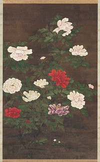 Peonies from the late 1200s (China, Yuan dynasty). Original from The Cleveland Museum of Art. Digitally enhanced by rawpixel.