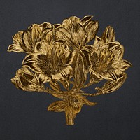Vintage gold lily flower design element