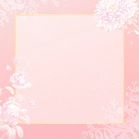 Vintage pink floral frame design element