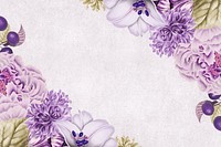 Vintage purple floral frame design element