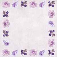 Vintage purple floral border frame design element