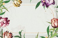 Vintage tulip flower frame design element