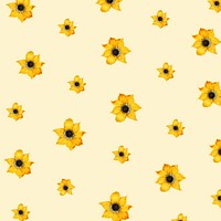 Vintage yellow flower pattern background design resource