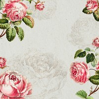 Spring background psd with pink flower border