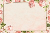 Vintage pink rose flower frame design element